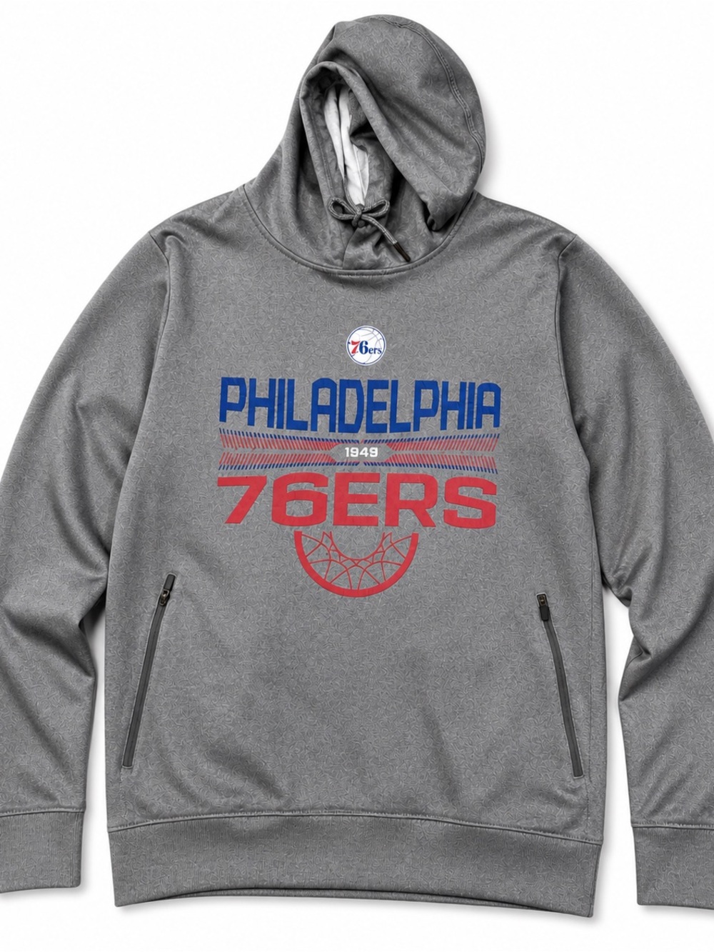 Philadelphia 76ers Hoodie Gray Pullover NBA Basketball Sweatshirt